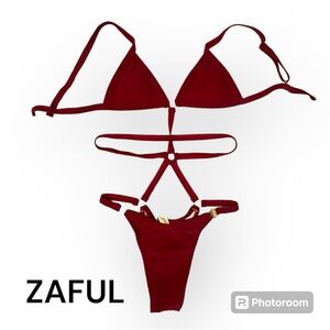 ZAful Burgundy Swimsuit | Bikini